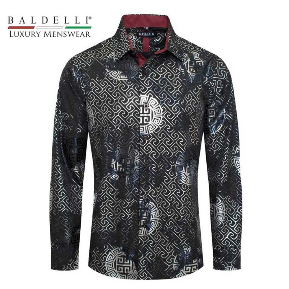 Baldelli Fashion Shirt Black/Silver Mender Pattern